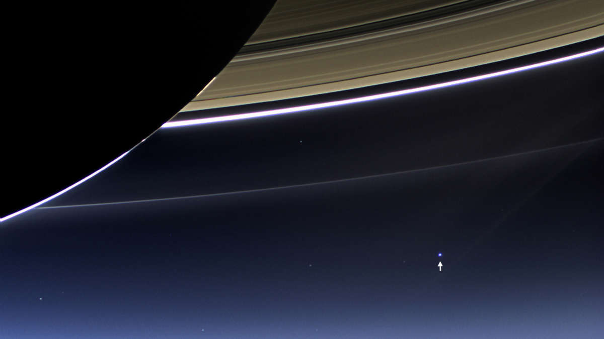 Earth as seen from Saturn